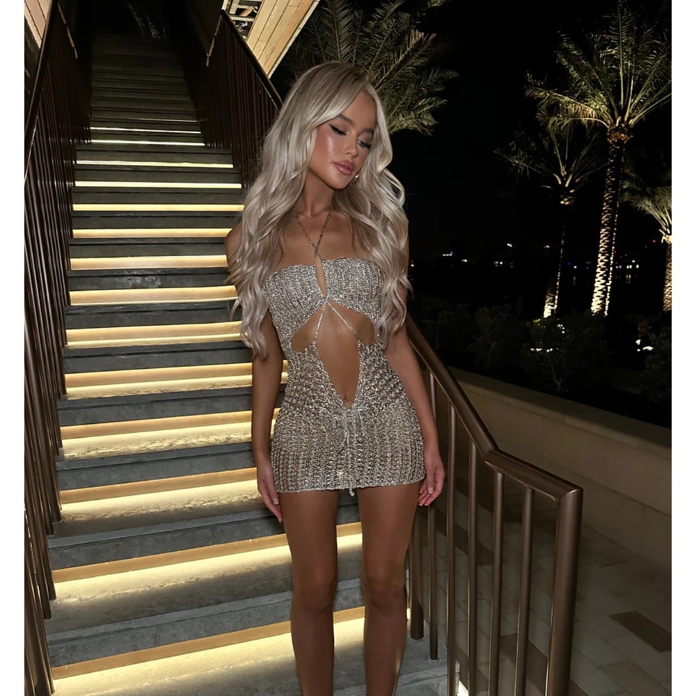 NWT! Isobel Metallic Gold Dress: SorelleUK